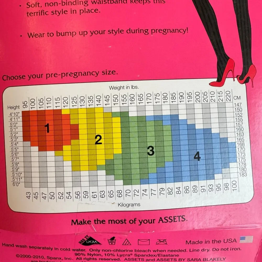 SPANX Marvelous Mama Maternity Tights Size 4 Black Opaque Stripes Shaping NEW